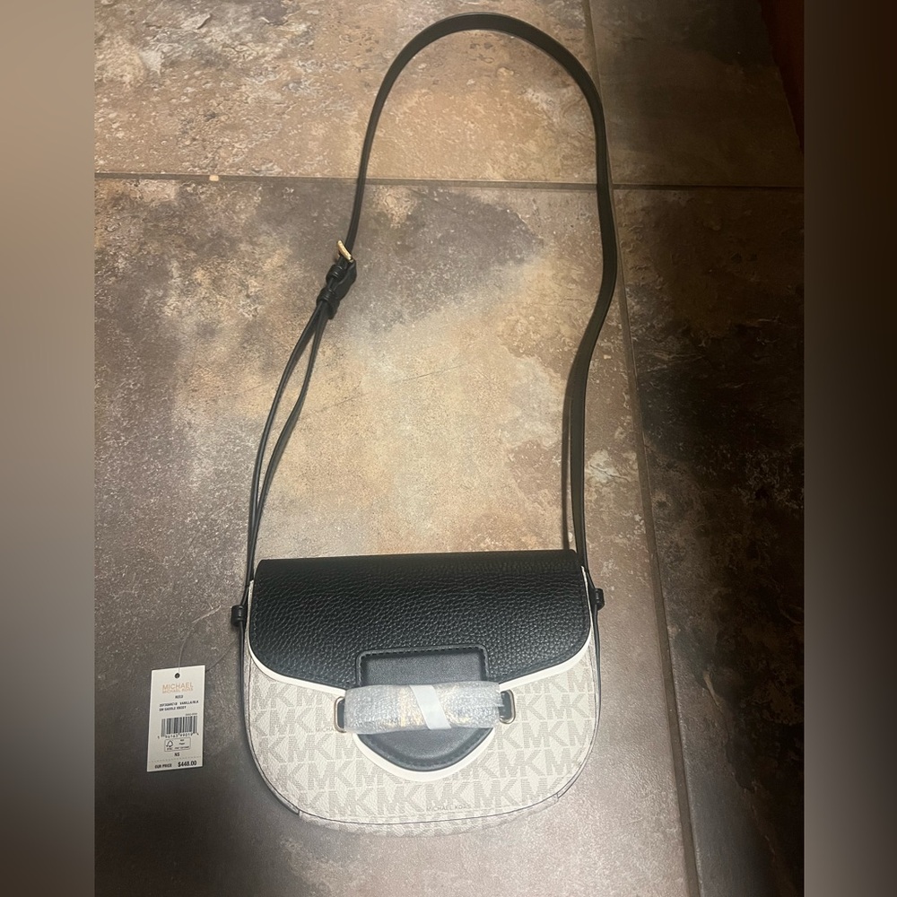 Michael Kors Black and Cream Crossbody Bag